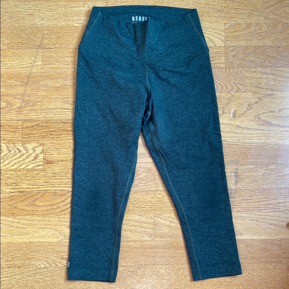 NOBULL High Rise Crop Heathered Green XS